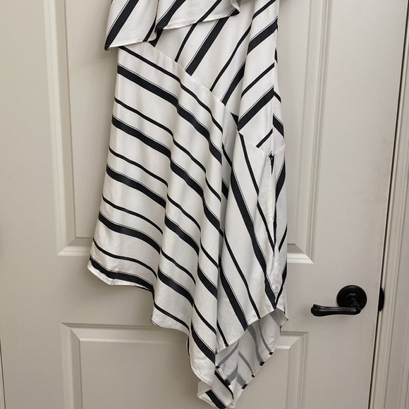 Banana Republic One Shoulder Assymetrical Dress womens 8 Lined Lagenlook Spring - Picture 10 of 15